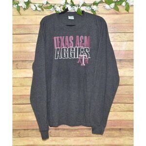 Pro Ad Sports Unisex 2XL Texas A&M Aggies Gray Long Sleeve Henley Top Fanwear
